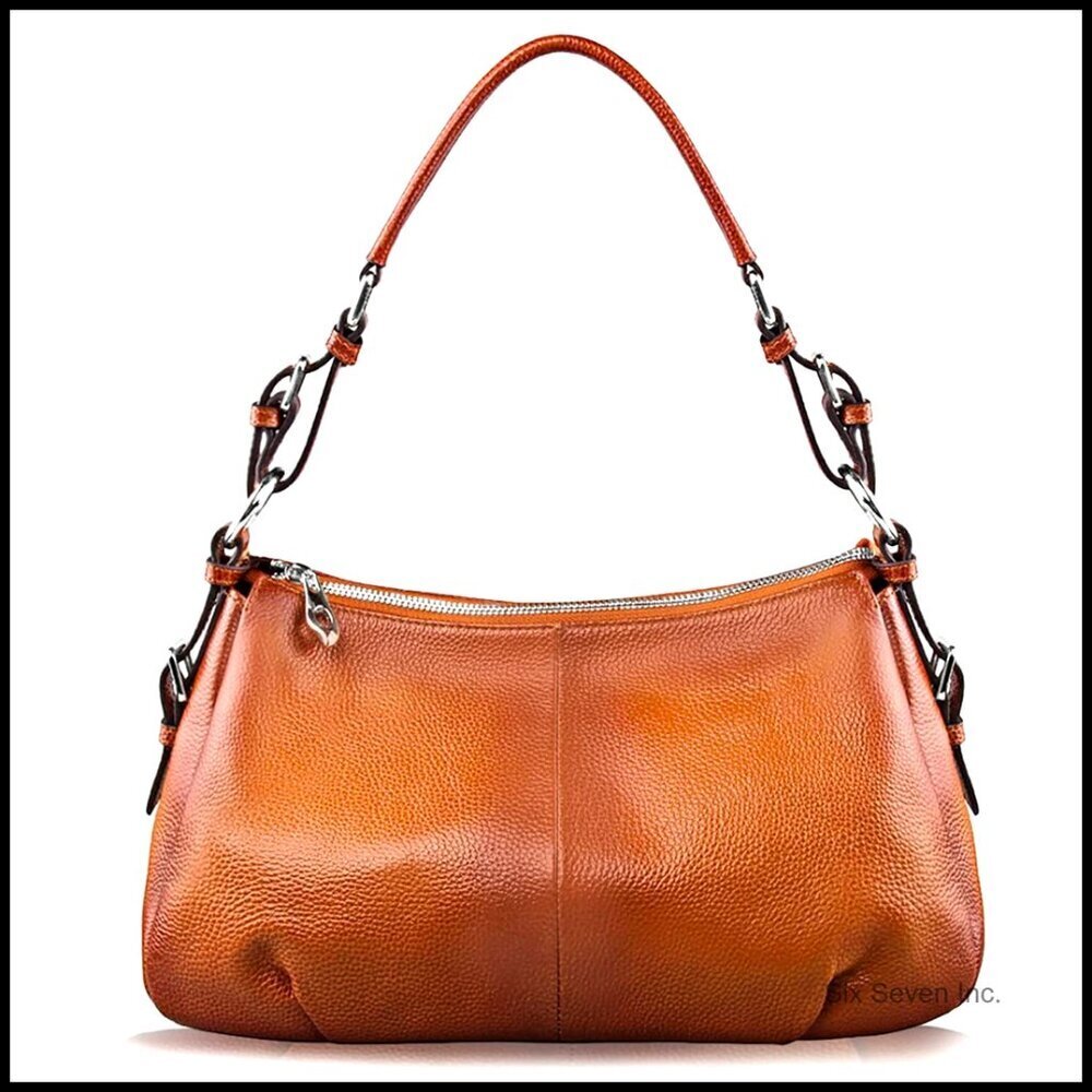 Genuine Leather Hobo Bag Top Handle Shoulder Purse Adjustable Strap Versatile